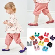 春夏新款宝宝胶底鞋袜时尚糖果色婴儿学步袜防滑软底儿童船鞋